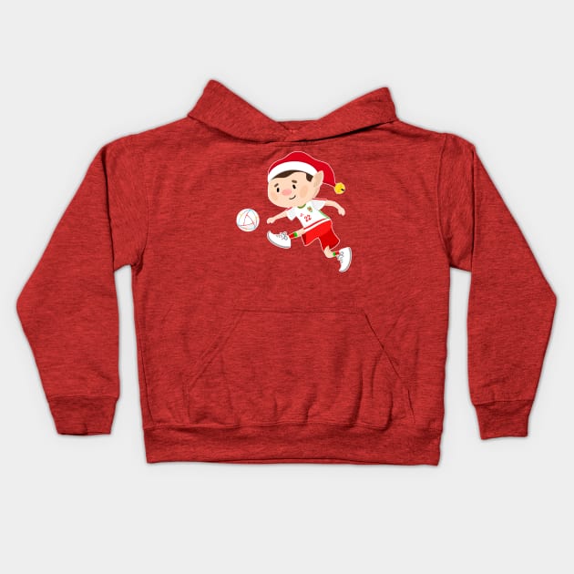 Wales football Christmas elf. Football World Cup soccer Kids Hoodie by abtchlr